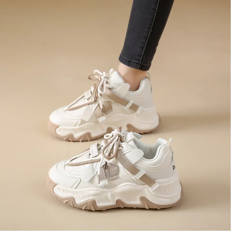 Budding Bear Slip Resistant, Abrasion Resistant, Lightweight, Height Increasing Low Top Chunky Sneakers Women's-13