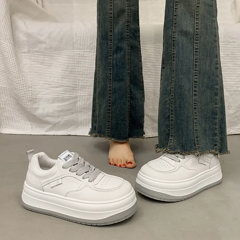 Budding Bear Slip Resistant, Abrasion Resistant, Lightweight, Height Increasing Low Top Skateboard Shoes Women's-19