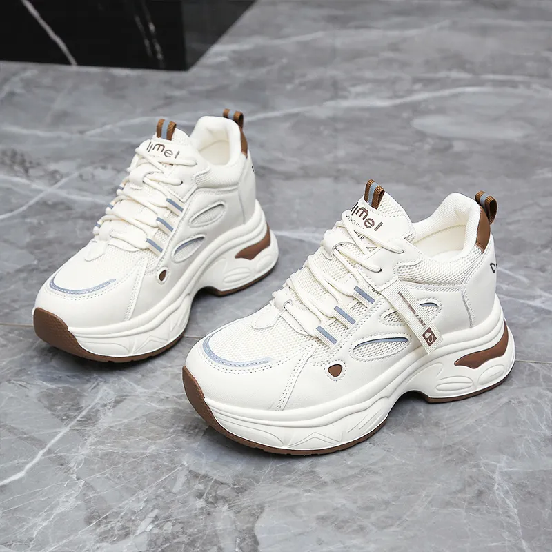 Budding Bear Anti-Slip Wear-Resistant Breathable Height Increasing Low-Top Chunky Sneakers Women's Box-16