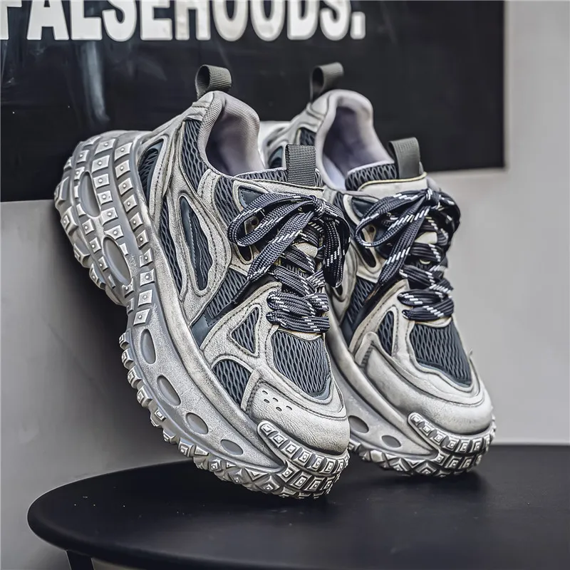 Budding Bear Anti-Slip Wear-Resistant Breathable Lightweight Height Increasing Low-Top Chunky Sneakers Men's-9