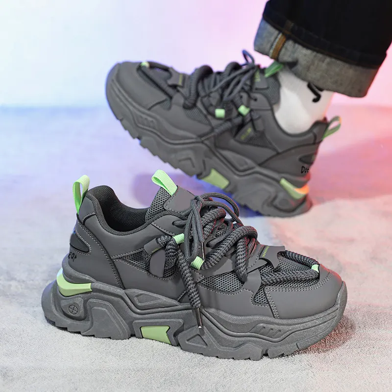 Budding Bear Anti-Slip Wear-Resistant Breathable Height Increasing Low-Top Chunky Sneakers Men's Box-19