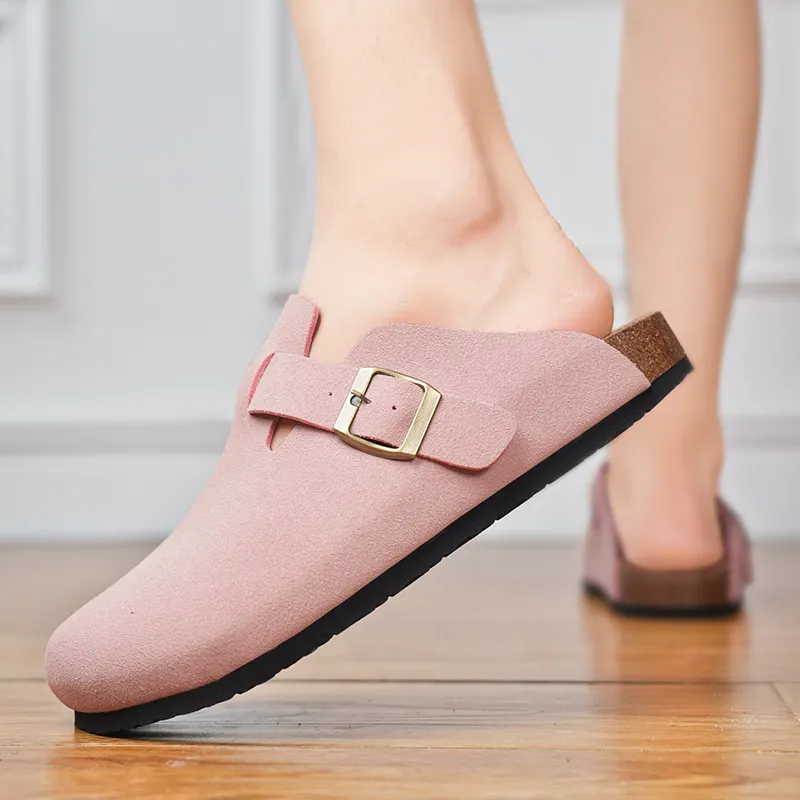 Budding Bear Cork Sole Quiet Odor Resistant Abrasion Resistant Slip Resistant Closed Toe Slippers Unisex-28