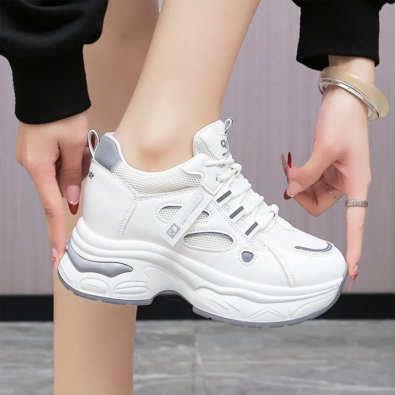 Budding Bear Anti-Slip Wear-Resistant Breathable Height Increasing Low-Top Chunky Sneakers Women's Box-20