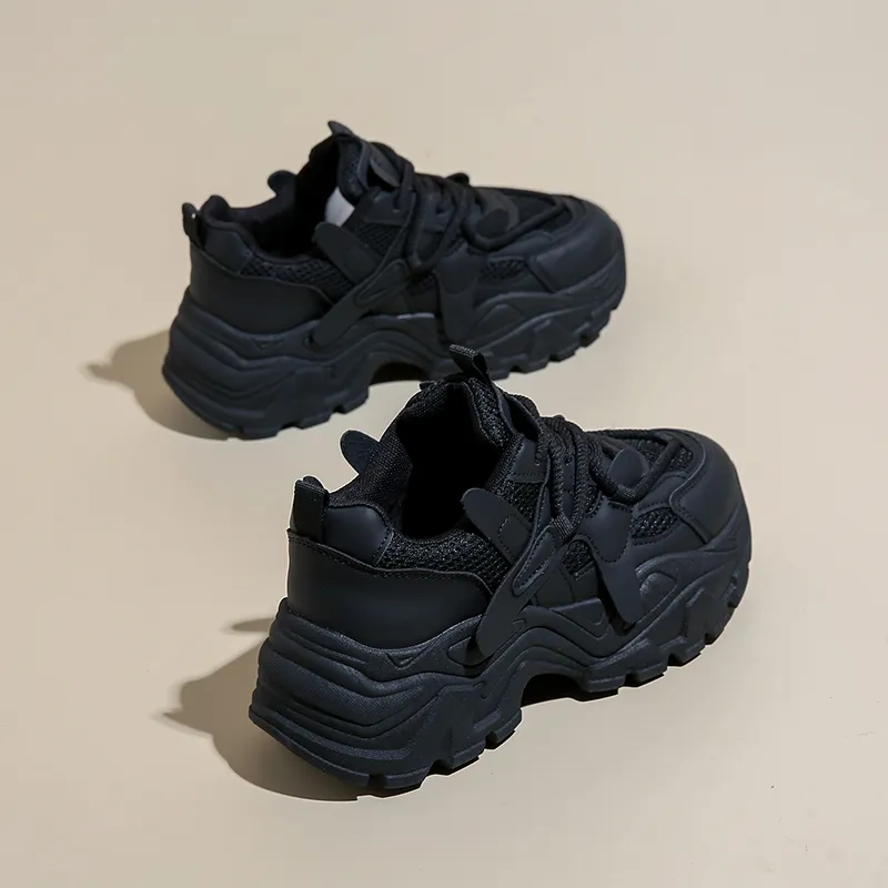 Budding Bear Height Increasing Wear-Resistant Lightweight Breathable Slip-Resistant Low-Top Chunky Sneakers Women's-16