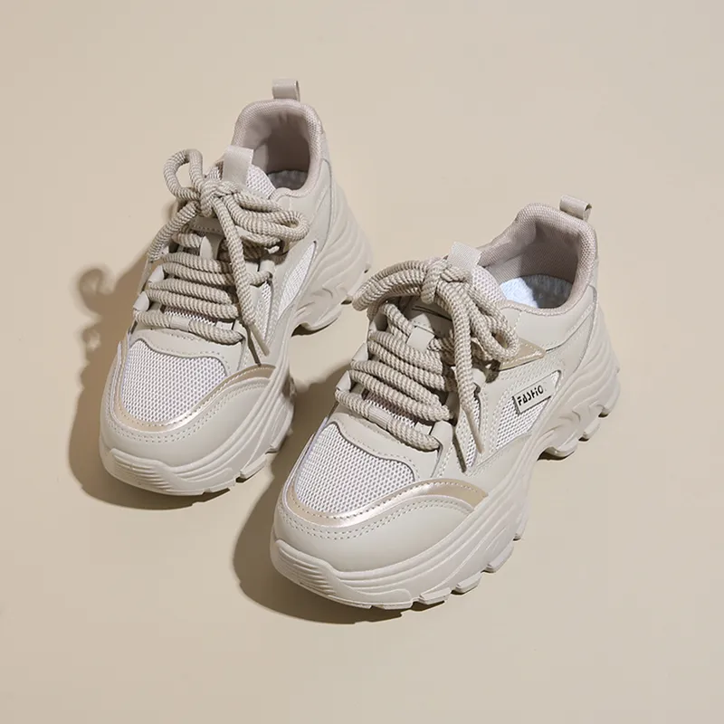 Budding Bear Anti-Slip Wear-Resistant Breathable Lightweight Height Increasing Low-Top Chunky Sneakers Women's Box-6