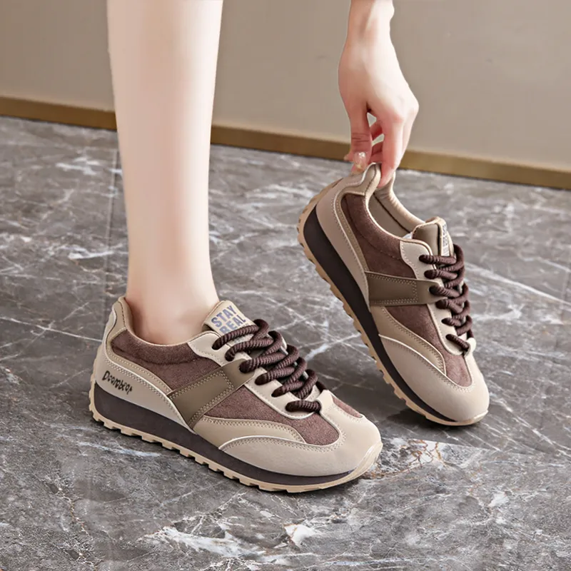 Budding Bear Anti-Slip And Wear-Resistant Lightweight Height Increasing Low-Top Casual Shoes Women's-36