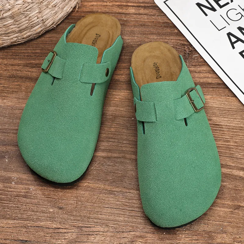 Budding Bear Cork Sole Quiet Odor Resistant Abrasion Resistant Slip Resistant Closed Toe Slippers Unisex-32