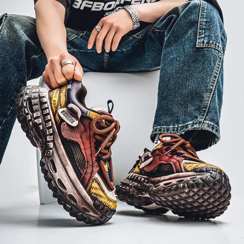 Budding Bear Anti Slip Wear Resistant Breathable Height Increasing Low Top Chunky Sneakers Men's Box-40