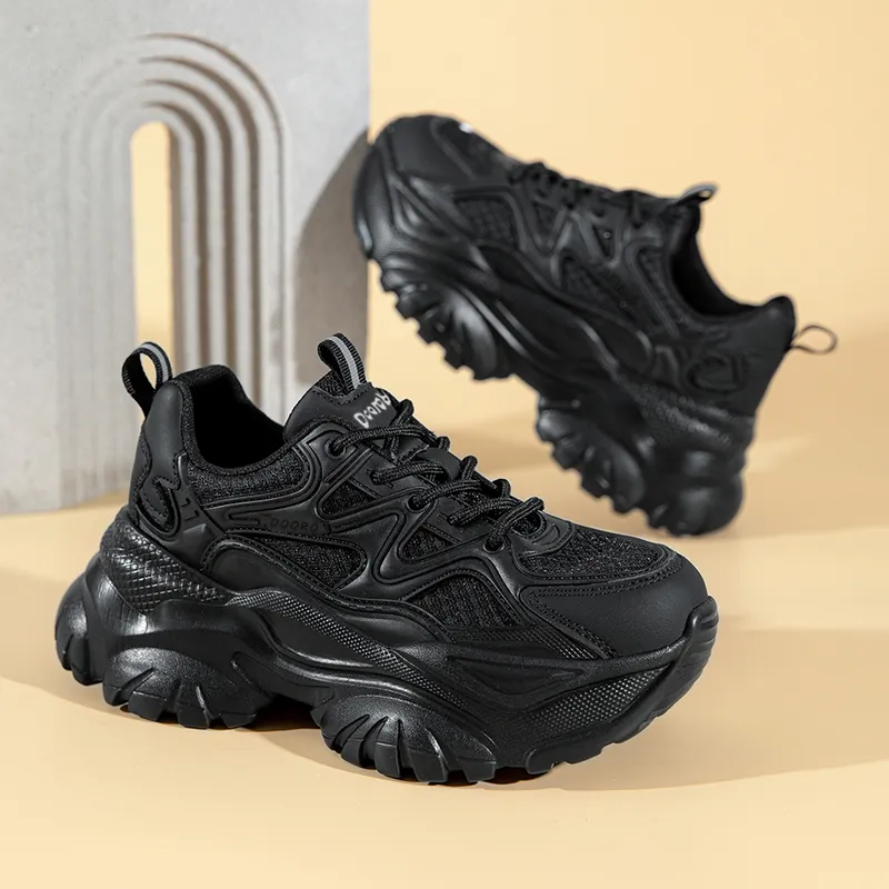 Budding Bear Anti Slip Wear Resistant Breathable Height Increasing Low Top Chunky Sneakers Women's Box-8