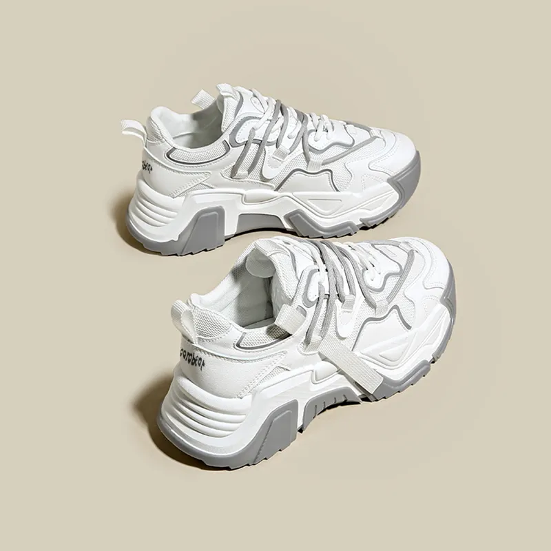 Budding Bear Anti-Slip Wear-Resistant Breathable Height Increasing Low-Top Chunky Sneakers Women's-36