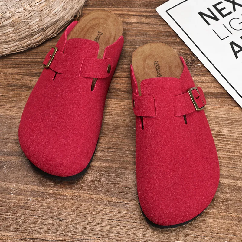 Budding Bear Cork Sole Quiet Odor Resistant Abrasion Resistant Slip Resistant Closed Toe Slippers Unisex-38