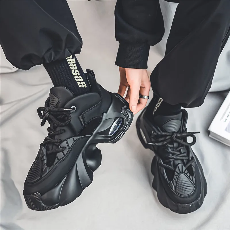 Budding Bear Anti-Slip And Wear-Resistant Lightweight Height Increasing Low-Top Chunky Sneakers Men's-4