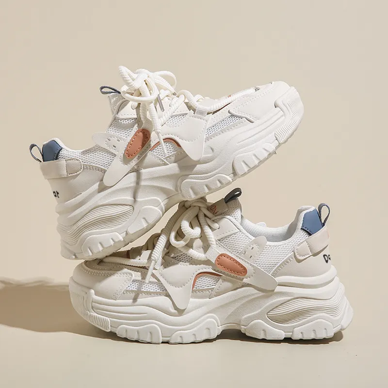 Budding Bear Slip Resistant, Breathable, Lightweight, Height Increasing Low Top Chunky Sneakers Women's-9