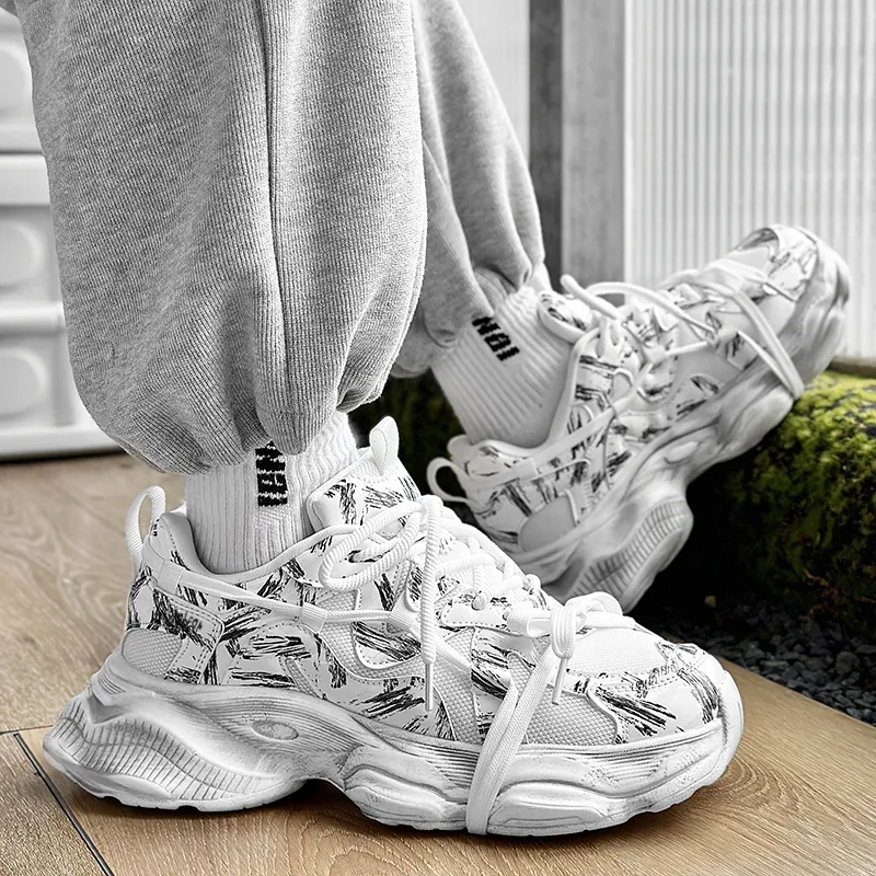 Budding Bear Slip Resistant, Abrasion Resistant, Lightweight, Height Increasing Low Top Chunky Sneakers Unisex-7