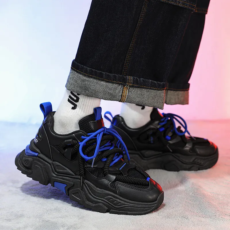 Budding Bear Anti-Slip Wear-Resistant Breathable Height Increasing Low-Top Chunky Sneakers Men's Box-13