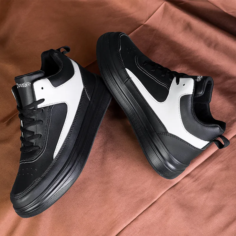 Budding Bear Anti-Slip And Wear-Resistant Lightweight Height Increasing Mid-Top Skateboard Shoes Men's-8