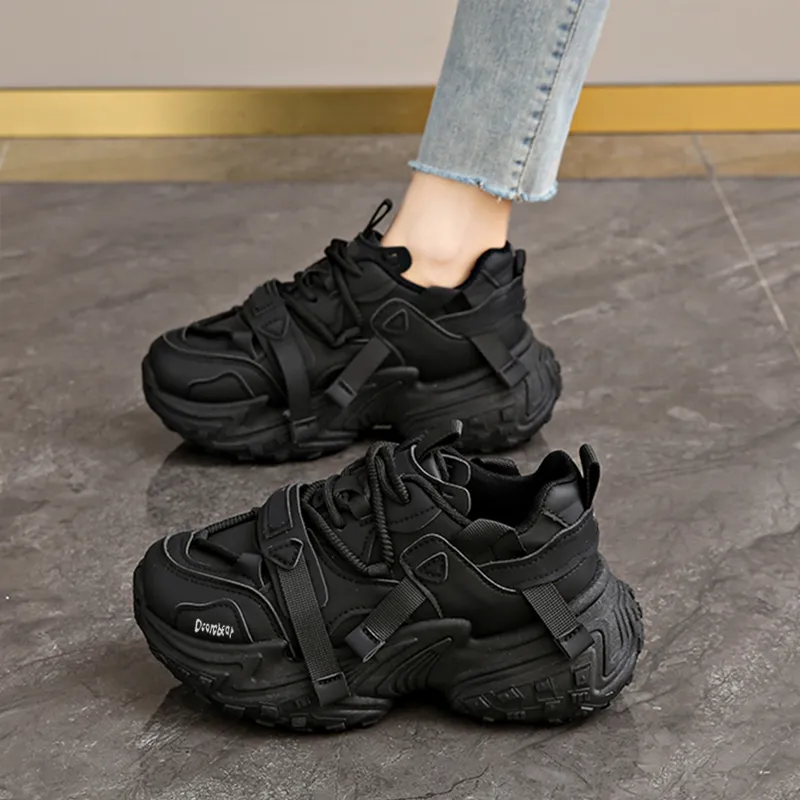 Budding Bear Anti Slip Wear Resistant Breathable Lightweight Height Increasing Low Top Chunky Sneakers Women's-26