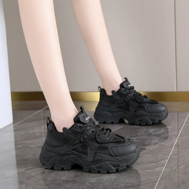 Budding Bear Height Increasing Wear-Resistant Lightweight Breathable Slip-Resistant Low-Top Chunky Sneakers Women's-40