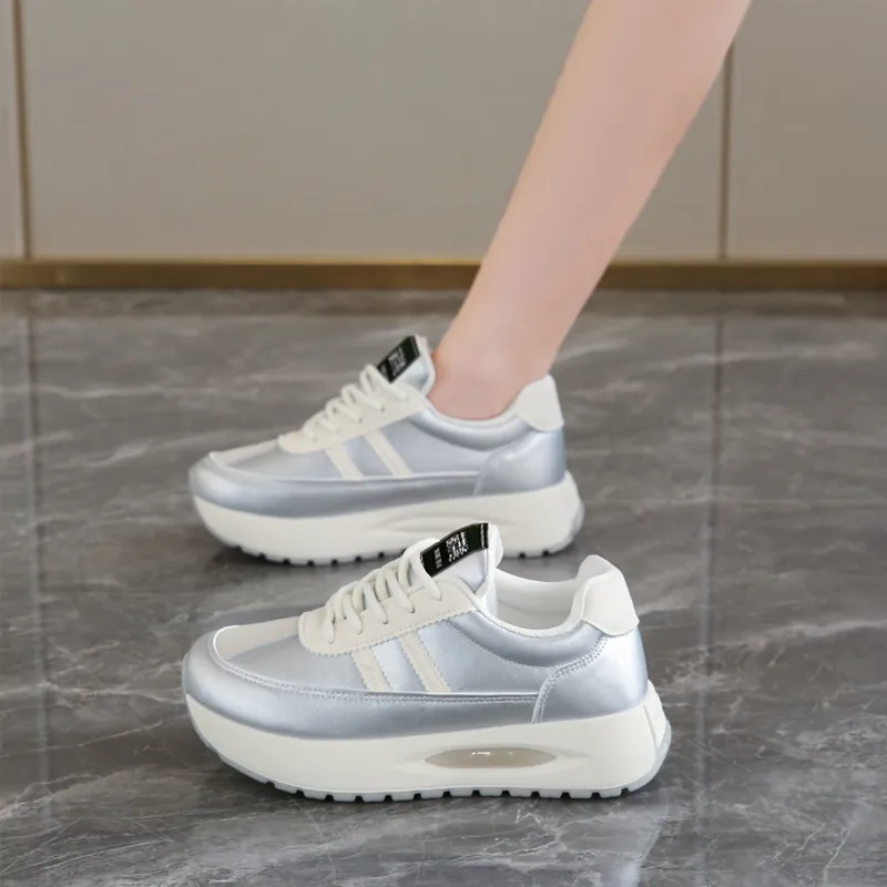 Budding Bear Slip Resistant, Abrasion Resistant, Lightweight, Height Increasing Low Top Casual Shoes Women's-12