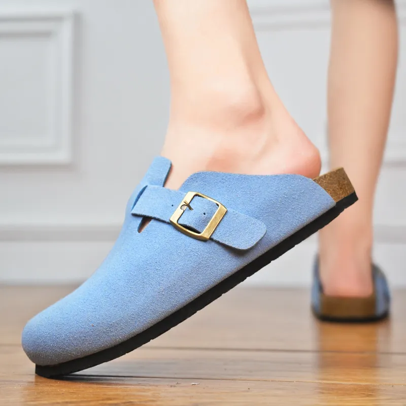 Budding Bear Cork Sole Quiet Odor Resistant Abrasion Resistant Slip Resistant Closed Toe Slippers Unisex-52