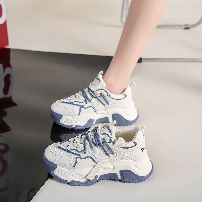 Budding Bear Anti-Slip Wear-Resistant Breathable Height Increasing Low-Top Chunky Sneakers Women's-28