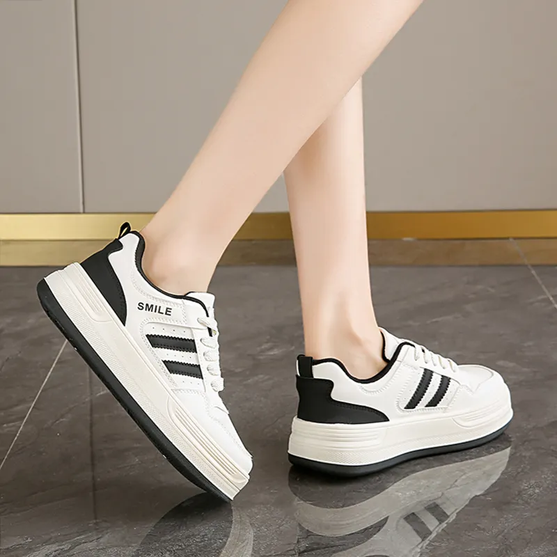 Budding Bear Slip Resistant, Abrasion Resistant, Breathable, Height Increasing Low Top Skateboard Shoes Women's-14