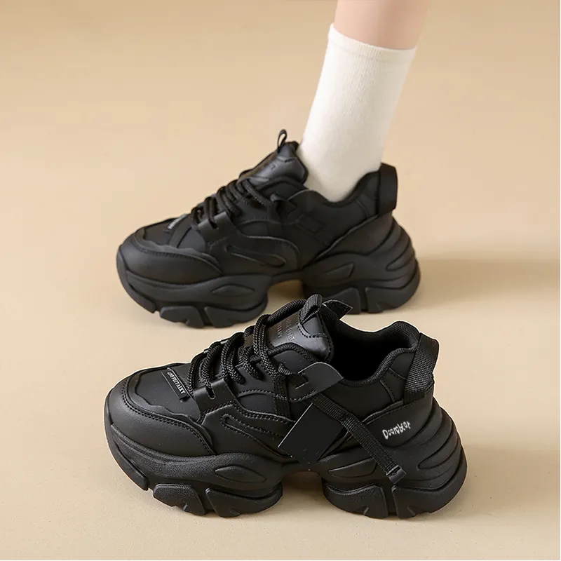 Budding Bear Slip Resistant, Abrasion Resistant, Lightweight, Height Increasing Low Top Chunky Sneakers Women's Box-6