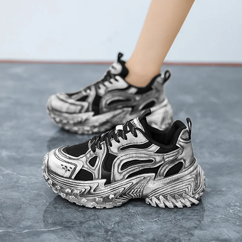 Budding Bear Anti-Slip Wear-Resistant Breathable Lightweight Height Increasing Low-Top Chunky Sneakers Unisex-24