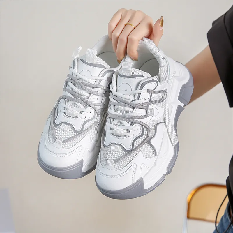 Budding Bear Anti-Slip Wear-Resistant Breathable Height Increasing Low-Top Chunky Sneakers Women's-16