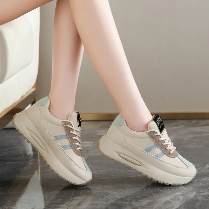 Budding Bear Slip Resistant, Abrasion Resistant, Lightweight, Height Increasing Low Top Casual Shoes Women's-9