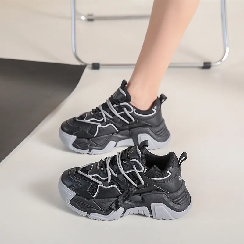 Budding Bear Anti-Slip Wear-Resistant Breathable Height Increasing Low-Top Chunky Sneakers Women's-43