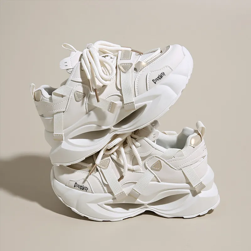 Budding Bear Slip Resistant, Abrasion Resistant, Lightweight, Height Increasing Low Top Chunky Sneakers Women's-24