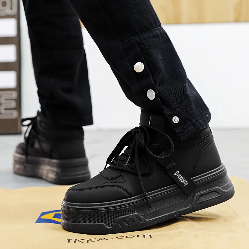 Budding Bear Anti Slip And Wear Resistant Height Increasing High Top Skateboard Shoes Men's-12