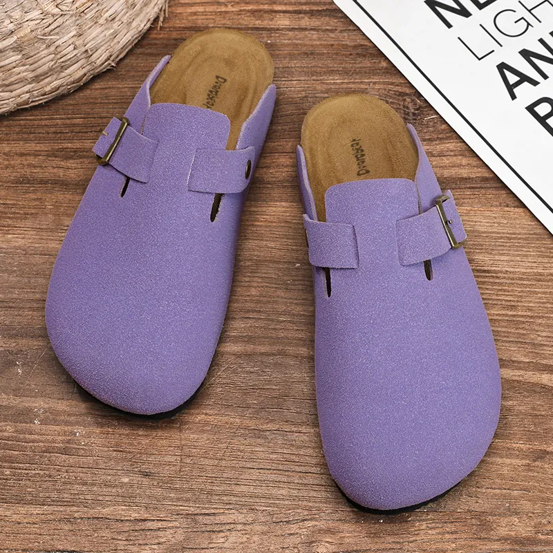 Budding Bear Cork Sole Quiet Odor Resistant Abrasion Resistant Slip Resistant Closed Toe Slippers Unisex-44