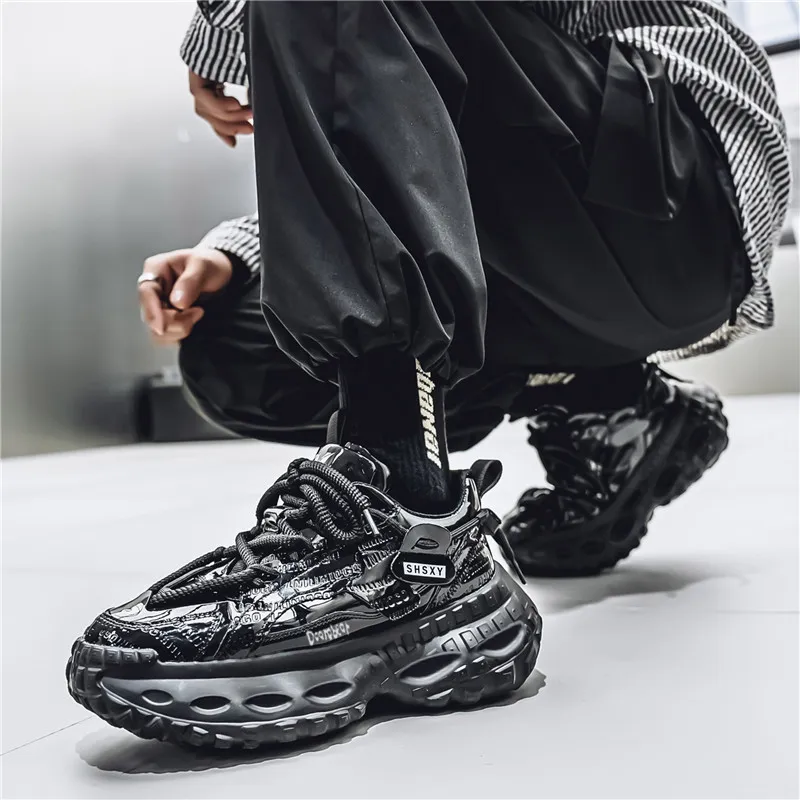 Budding Bear Slip Resistant, Abrasion Resistant, Breathable, Height Increasing Low Top Chunky Sneakers Men's-9