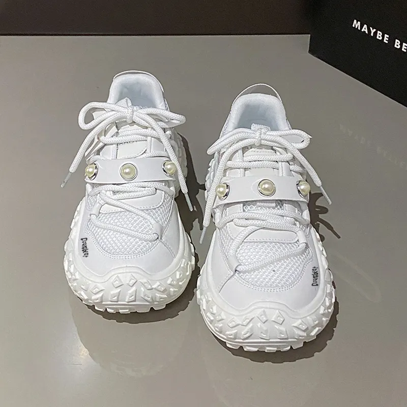 Budding Bear Slip Resistant, Abrasion Resistant, Breathable, Height Increasing Low Top Chunky Sneakers Women's-12