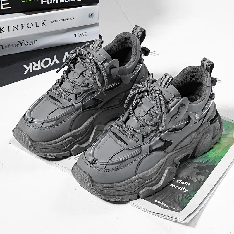 Budding Bear Slip Resistant, Abrasion Resistant, Lightweight, Height Increasing Low Top Chunky Sneakers Men's-7