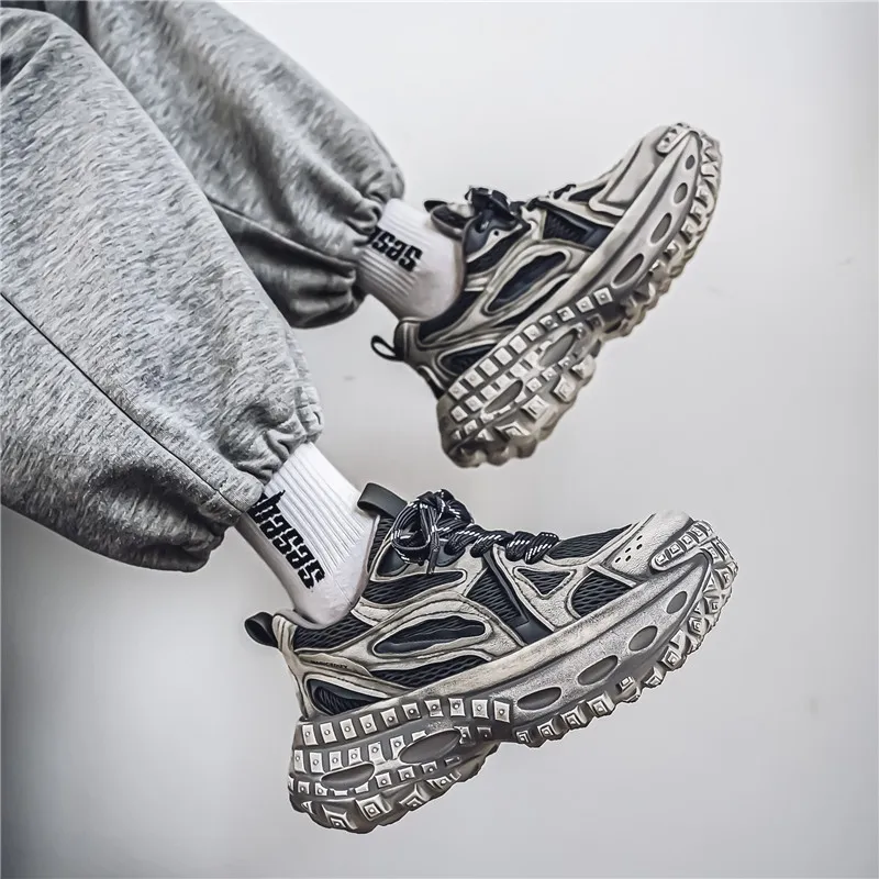 Budding Bear Anti-Slip Wear-Resistant Breathable Lightweight Height Increasing Low-Top Chunky Sneakers Men's-11
