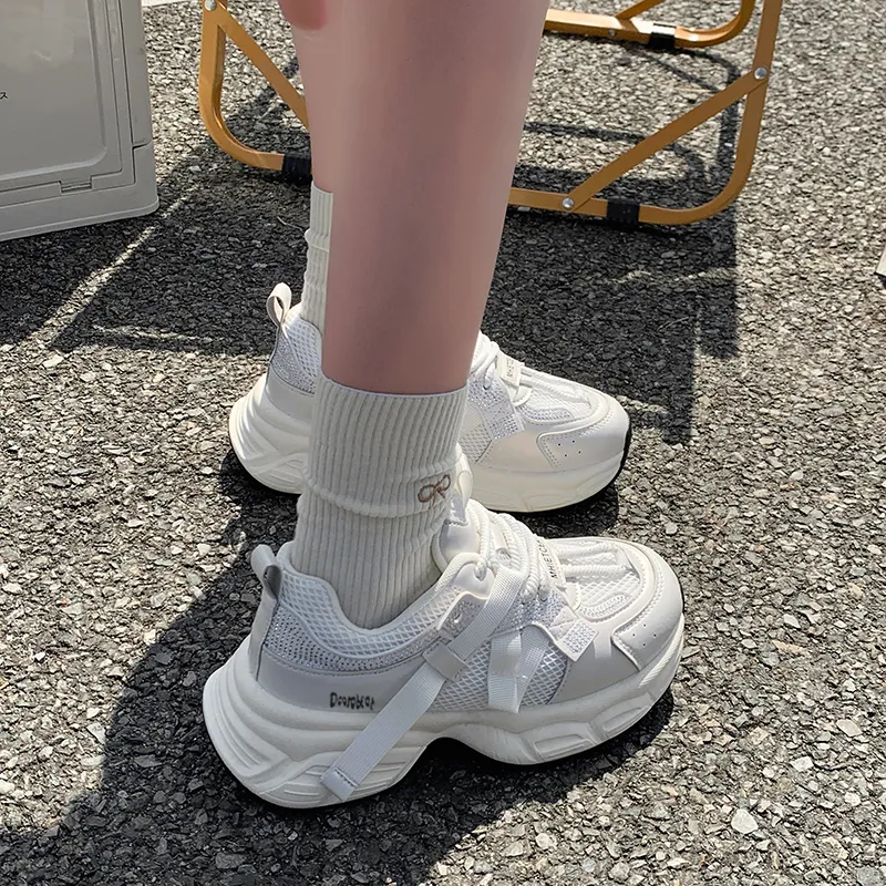 Budding Bear Slip Resistant, Abrasion Resistant, Breathable, Height Increasing Low Top Chunky Sneakers Women's Box-11