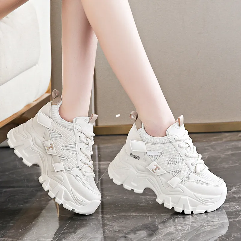 Budding Bear Anti-Slip Wear-Resistant Breathable Lightweight Height Increasing Low-Top Chunky Sneakers Women's Box-13