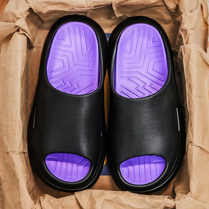 Budding Bear EVA Cut Out Quiet Slip Resistant Odor Resistant Massage Cushioning Slide Slippers Men's-17