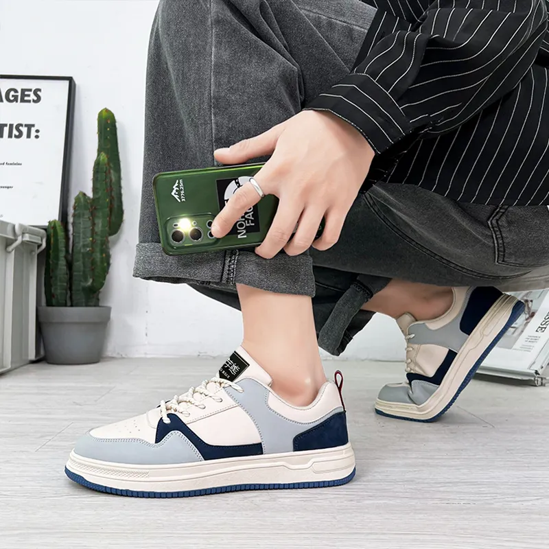 Budding Bear Anti Slip And Wear Resistant Lightweight Height Increasing Low Top Skateboard Shoes Men's Box-3