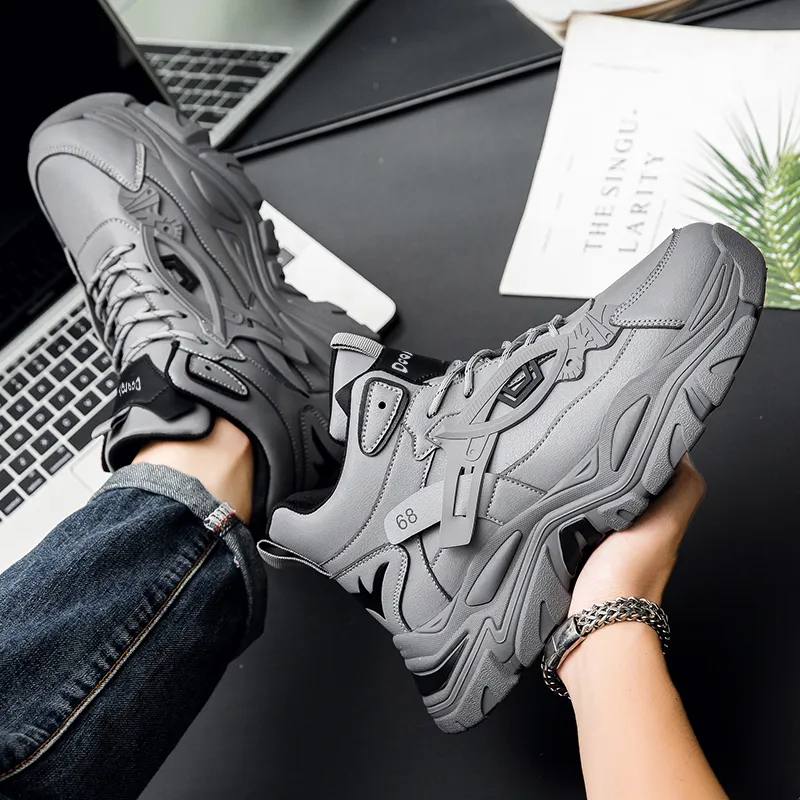 Budding Bear Anti Slip And Wear Resistant Height Increasing High Top Casual Shoes Men's-3