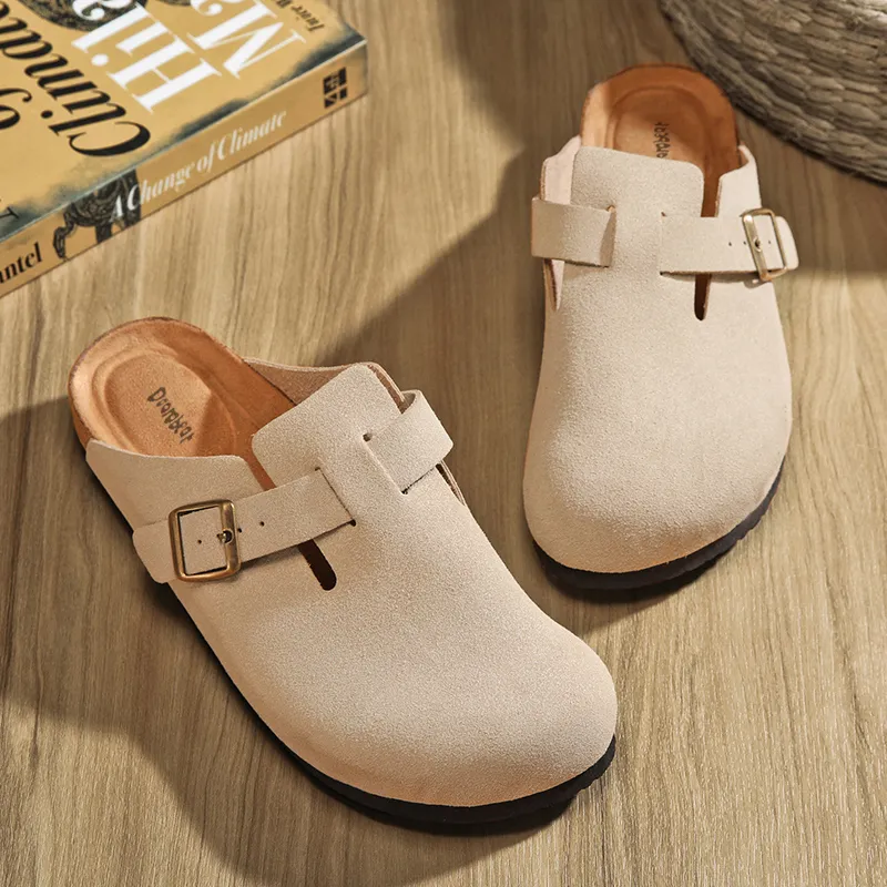 Budding Bear Cork Sole Quiet Odor Resistant Abrasion Resistant Slip Resistant Closed Toe Slippers Unisex-8