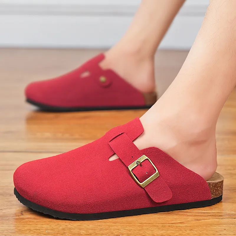 Budding Bear Cork Sole Quiet Odor Resistant Abrasion Resistant Slip Resistant Closed Toe Slippers Unisex-40