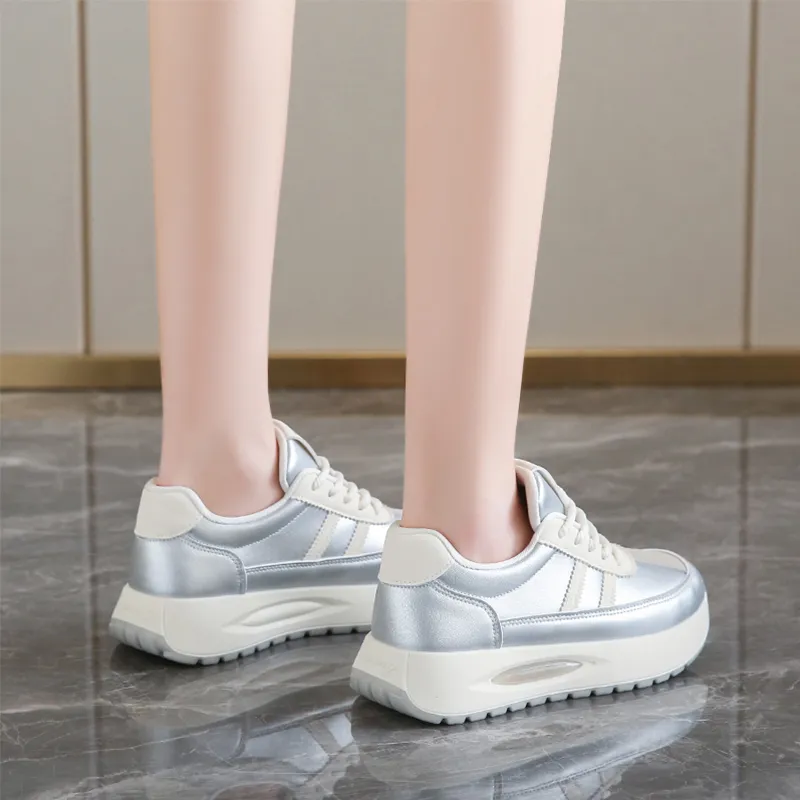 Budding Bear Slip Resistant, Abrasion Resistant, Lightweight, Height Increasing Low Top Casual Shoes Women's-29
