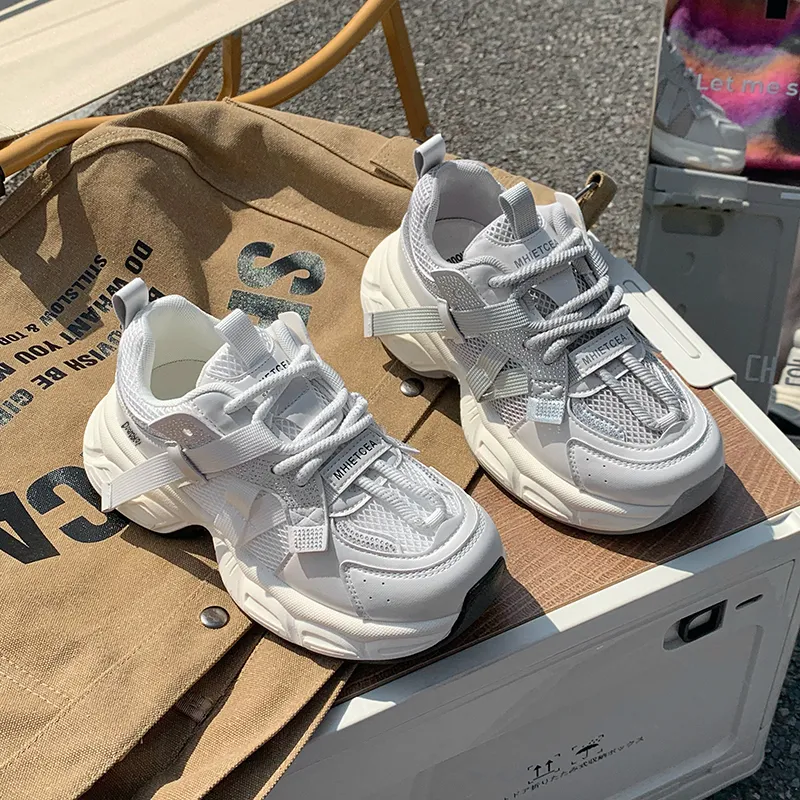 Budding Bear Slip Resistant, Abrasion Resistant, Breathable, Height Increasing Low Top Chunky Sneakers Women's Box-8