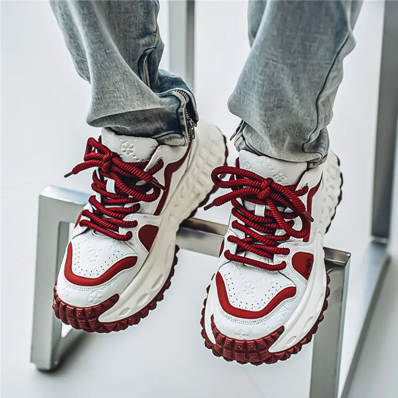 Budding Bear Slip Resistant, Abrasion Resistant, Lightweight, Height Increasing Low Top Chunky Sneakers Men's-27