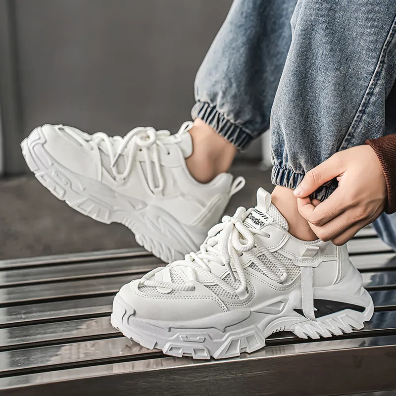 Budding Bear Anti Slip Wear Resistant Breathable Height Increasing Low Top Chunky Sneakers Men's Box-28
