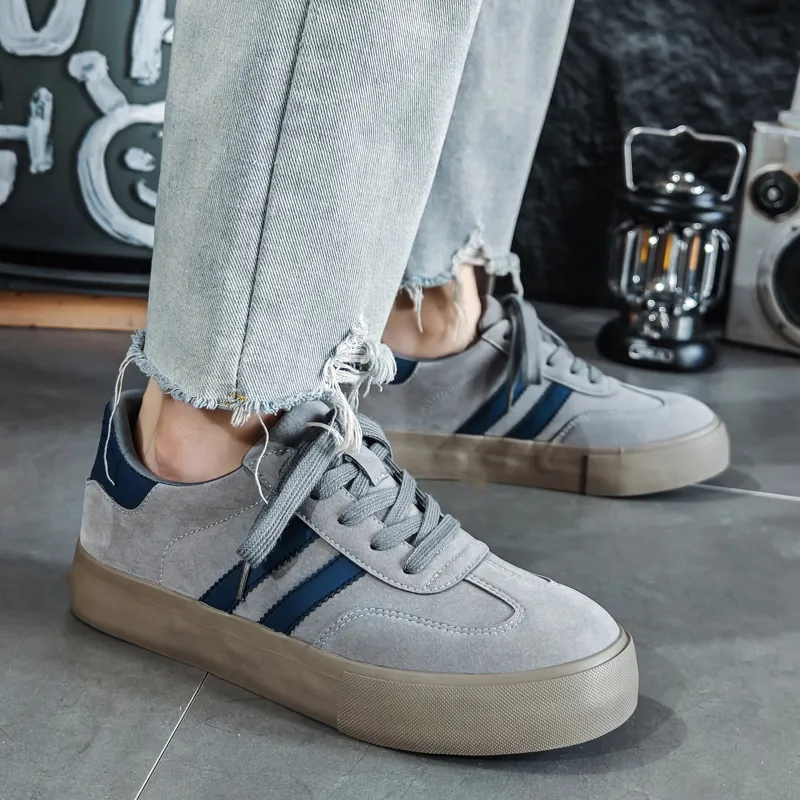 Budding Bear Slip Resistant, Abrasion Resistant, Lightweight, Height Increasing Low Top Skateboard Shoes Men's-9